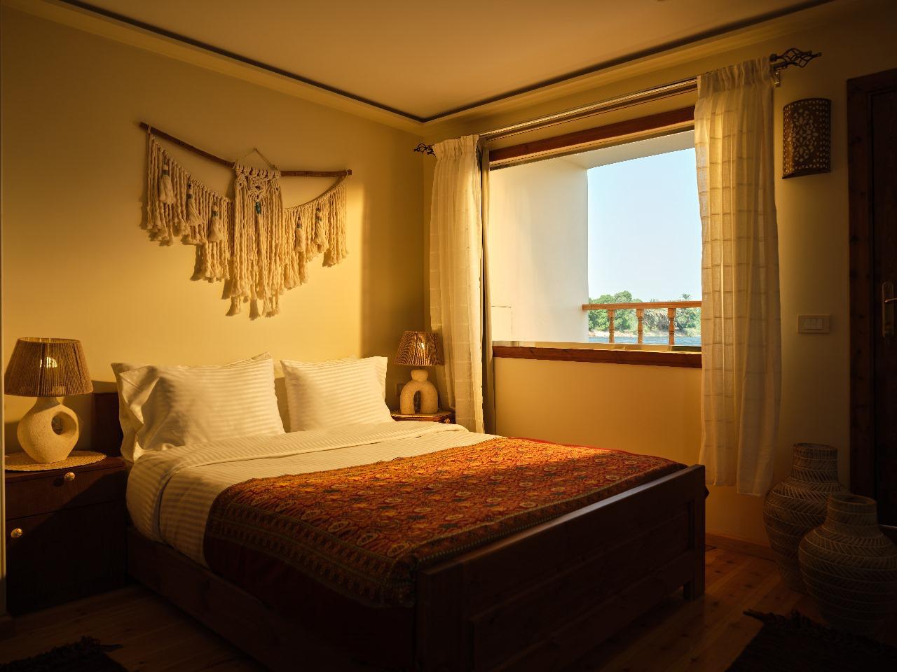 Cabin interior, warm evening light